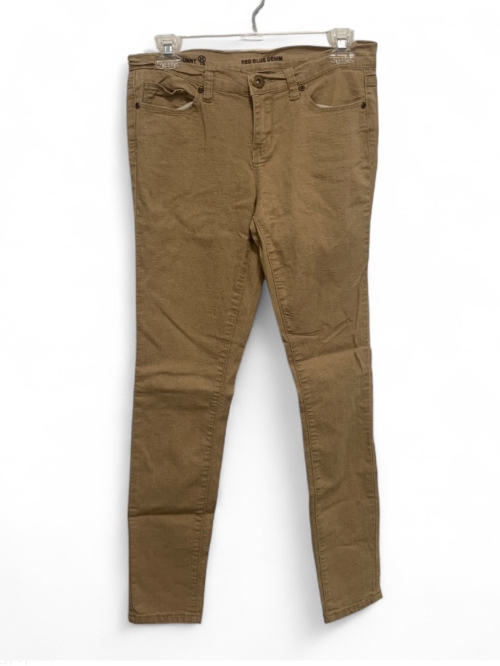 Red Blue Denim Tan Low Rise Skinny Jeans